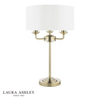 Laura Ashley Sorrento 3 Light Table Lamp Antique Brass With Ivory Shade