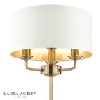 Laura Ashley Sorrento 3 Light Table Lamp Antique Brass With Ivory Shade