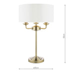 Laura Ashley Sorrento 3 Light Table Lamp Antique Brass With Ivory Shade