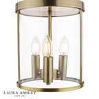 Laura Ashley Selbourne 3lt Lantern Antique Brass Glass