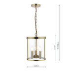 Laura Ashley Selbourne 3lt Lantern Antique Brass Glass