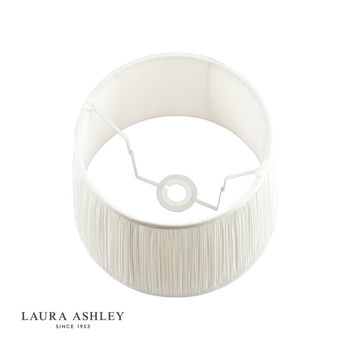 Laura Ashley Hemsley Pleated Silk Empire Drum Shade Cream 30cm/12 inch