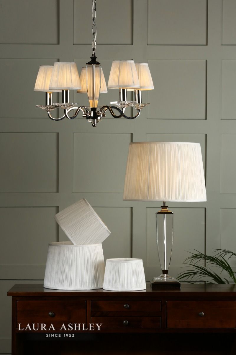 Laura Ashley Hemsley Pleated Silk Empire Drum Shade Cream 30cm/12 inch