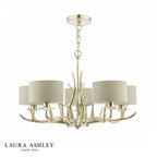 Laura Ashley Mulroy 5lt Antler Chandelier Champagne With Shades