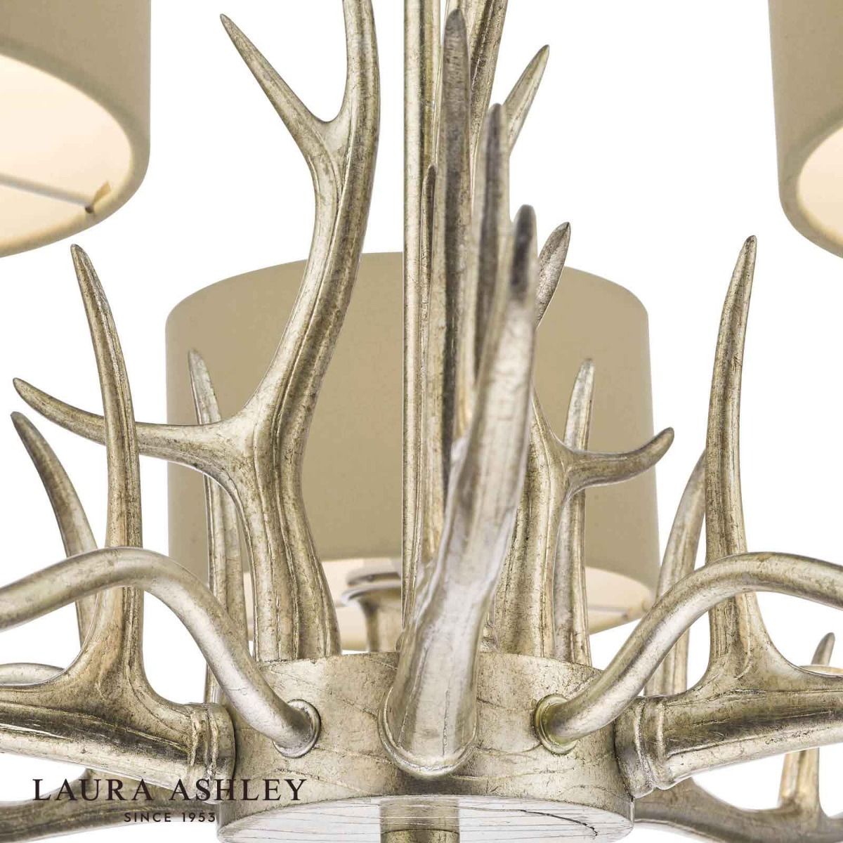 Laura Ashley Mulroy 5lt Antler Chandelier Champagne With Shades