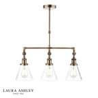 Laura Ashley Isaac 3lt Bar Pendant Antique Brass