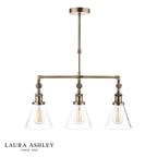 Laura Ashley Isaac 3lt Bar Pendant Antique Brass