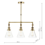 Laura Ashley Isaac 3lt Bar Pendant Antique Brass