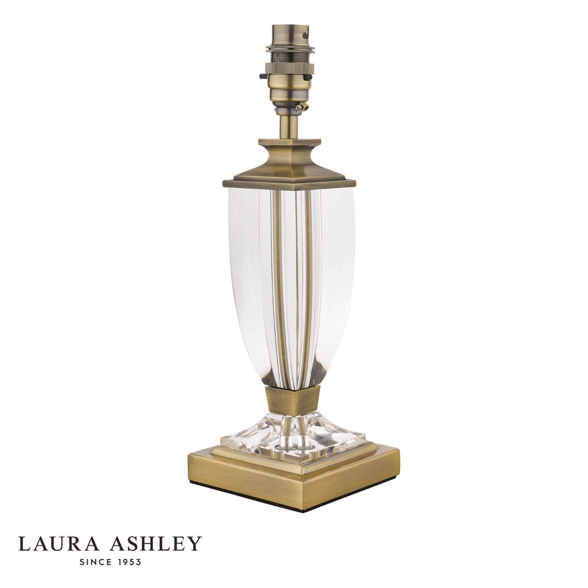 Laura Ashley Carson Small Table Lamp Antique Brass & Crystal Base Only