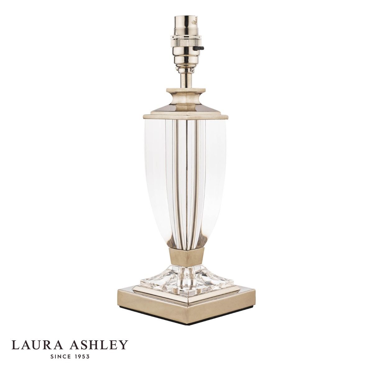 Laura Ashley Carson Small Table Lamp Polished Nickel & Crystal Base Only