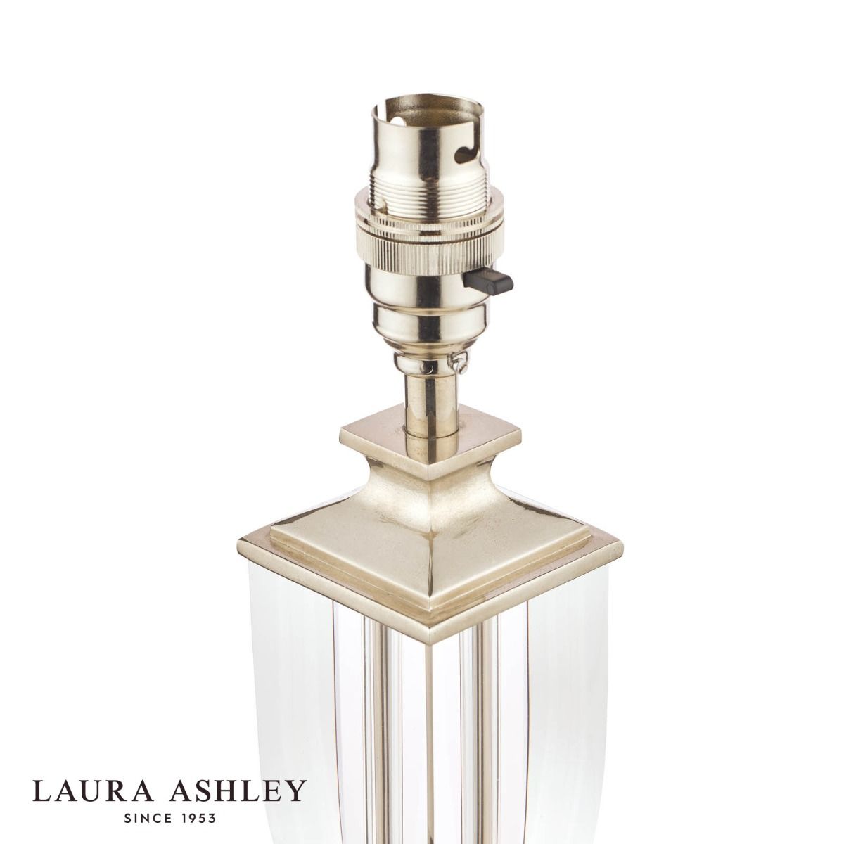 Laura Ashley Carson Small Table Lamp Polished Nickel & Crystal Base Only