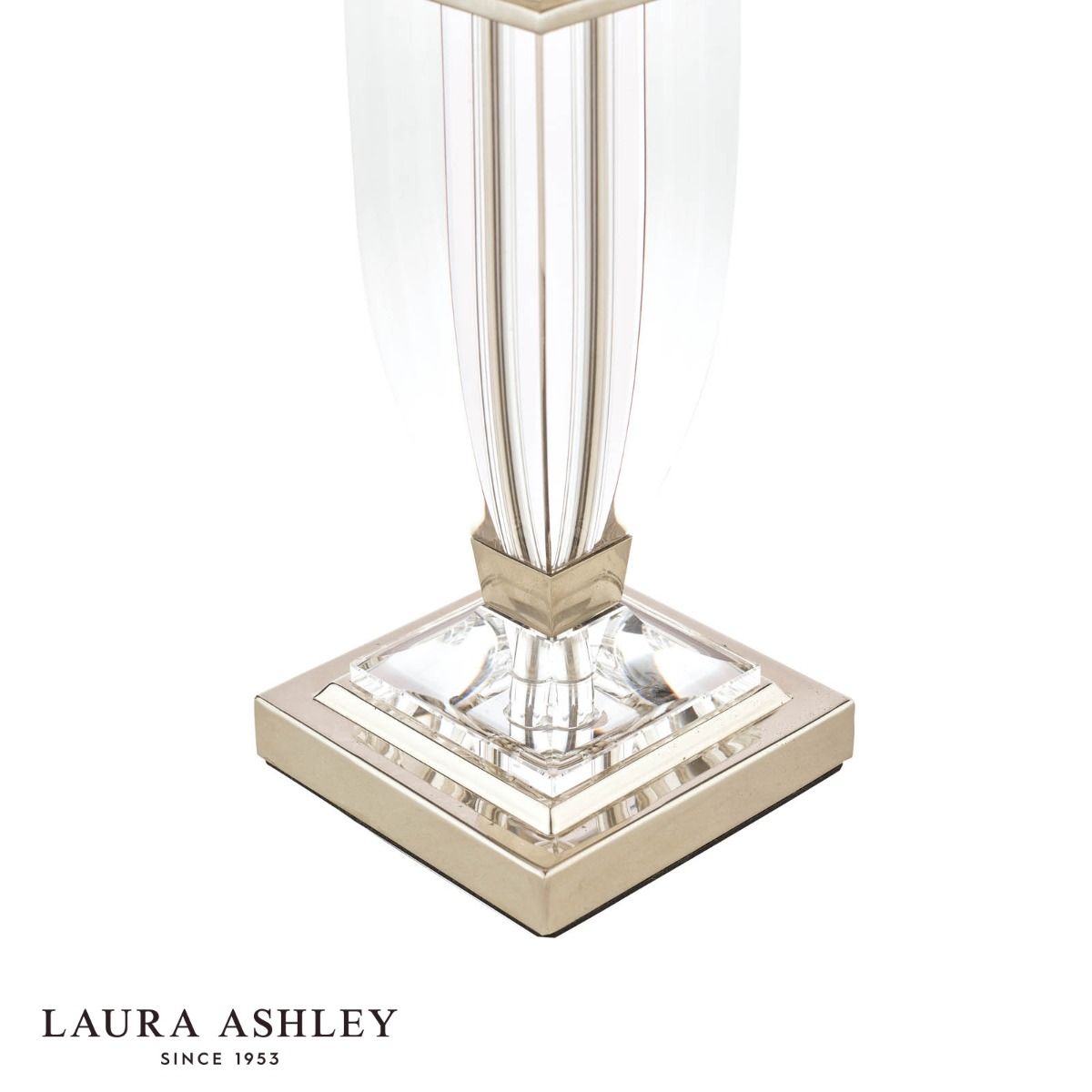 Laura Ashley Carson Small Table Lamp Polished Nickel & Crystal Base Only