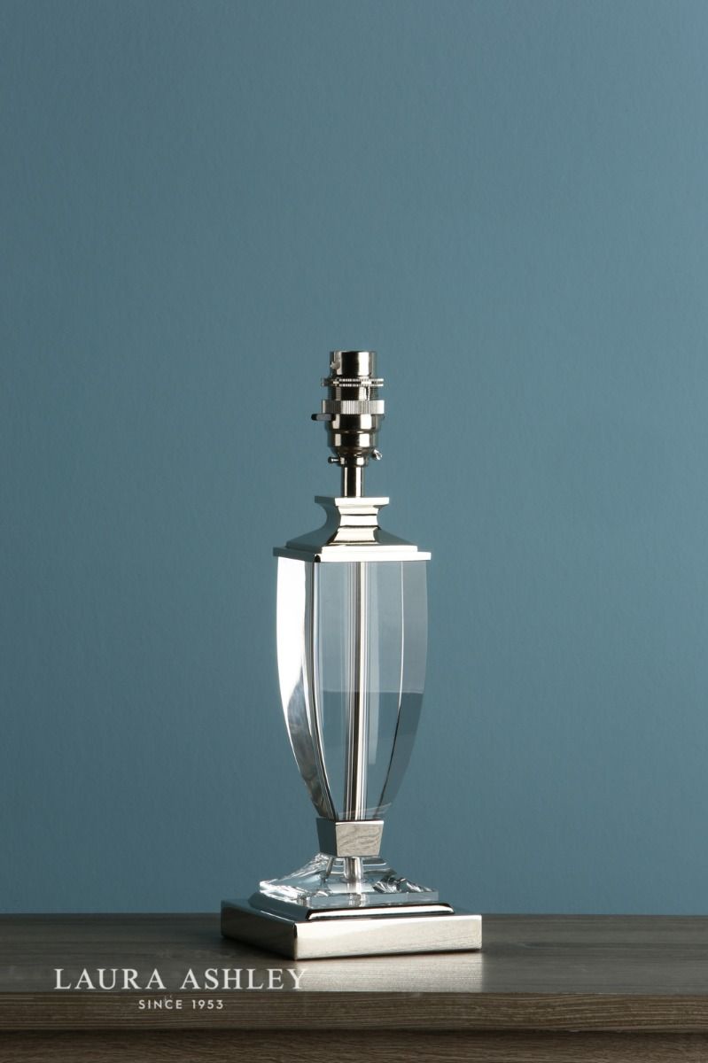 Laura Ashley Carson Small Table Lamp Polished Nickel & Crystal Base Only