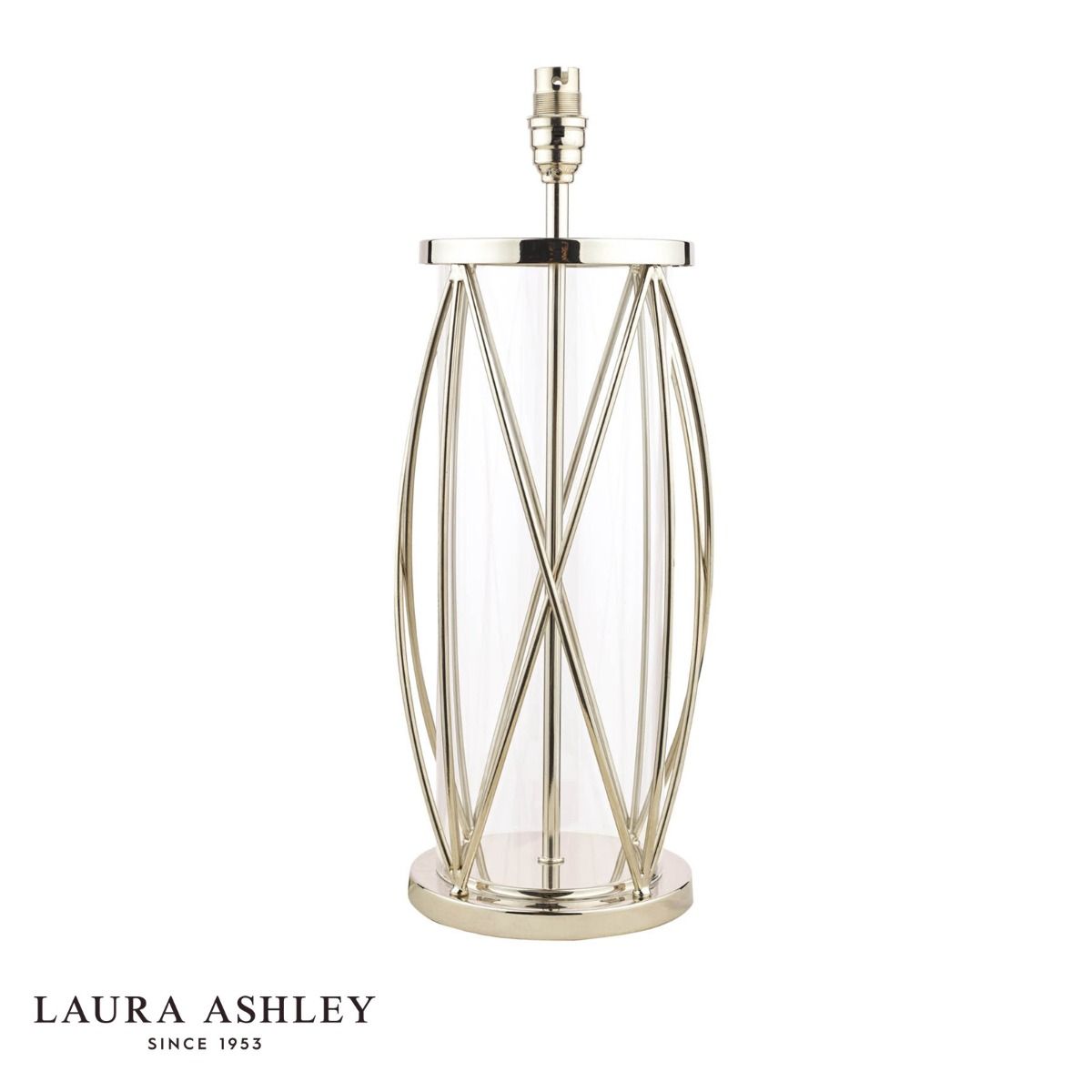 Laura Ashley Beckworth Large Table Lamp Polished Nickel Glass Base Only