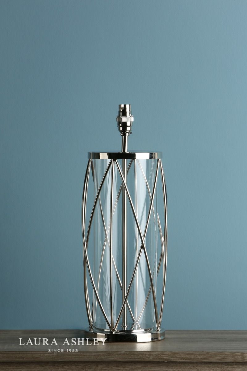 Laura Ashley Beckworth Large Table Lamp Polished Nickel Glass Base Only