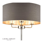 Laura Ashley Sorrento 3 Light Floor Lamp Polished Nickel With Charcoal Shade