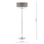 Laura Ashley Sorrento 3 Light Floor Lamp Polished Nickel With Charcoal Shade