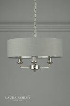 Laura Ashley Sorrento 3 Light Pendant Polished Nickel With Charcoal Shade
