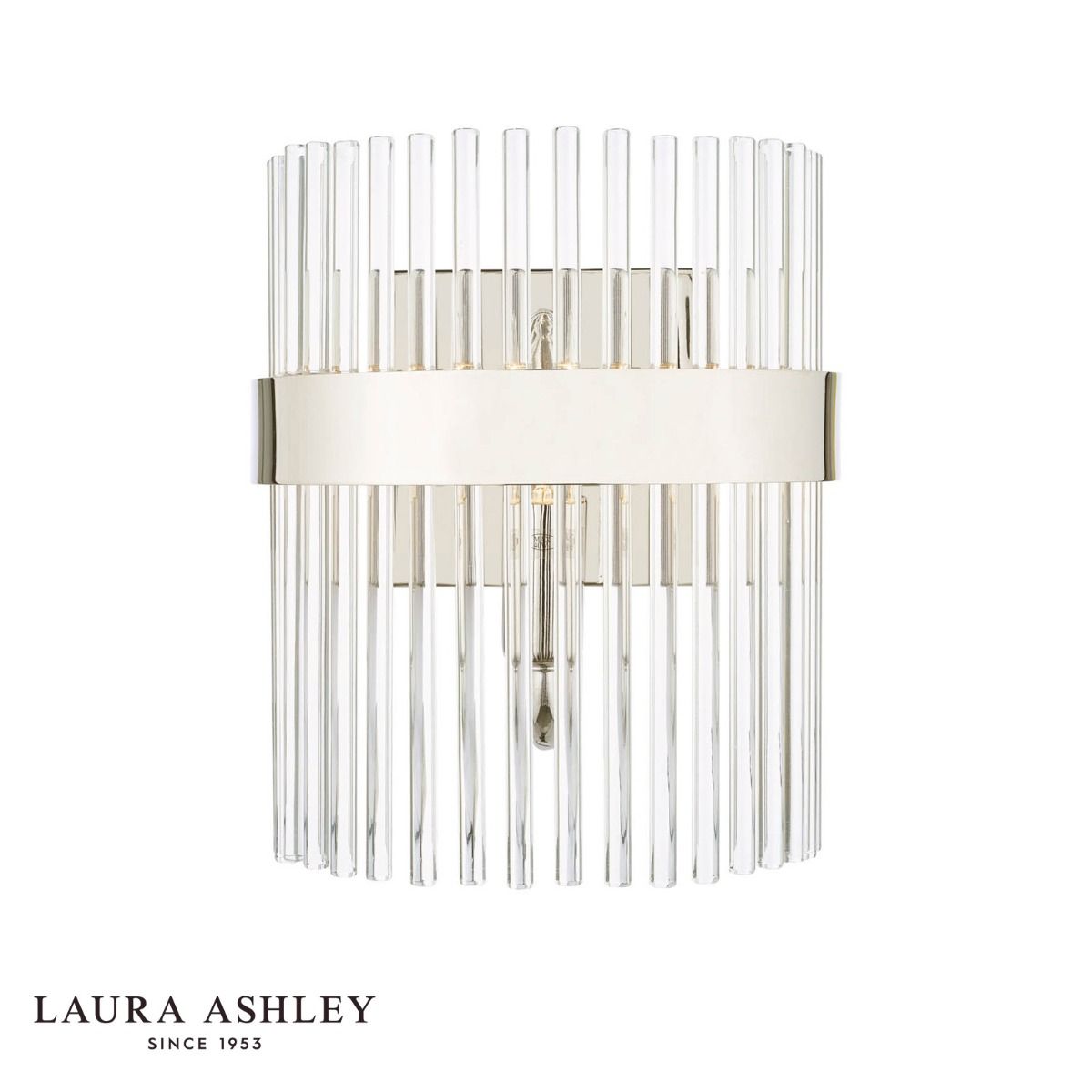 Laura Ashley Alexa Wall Light Glass and Polished Nickel