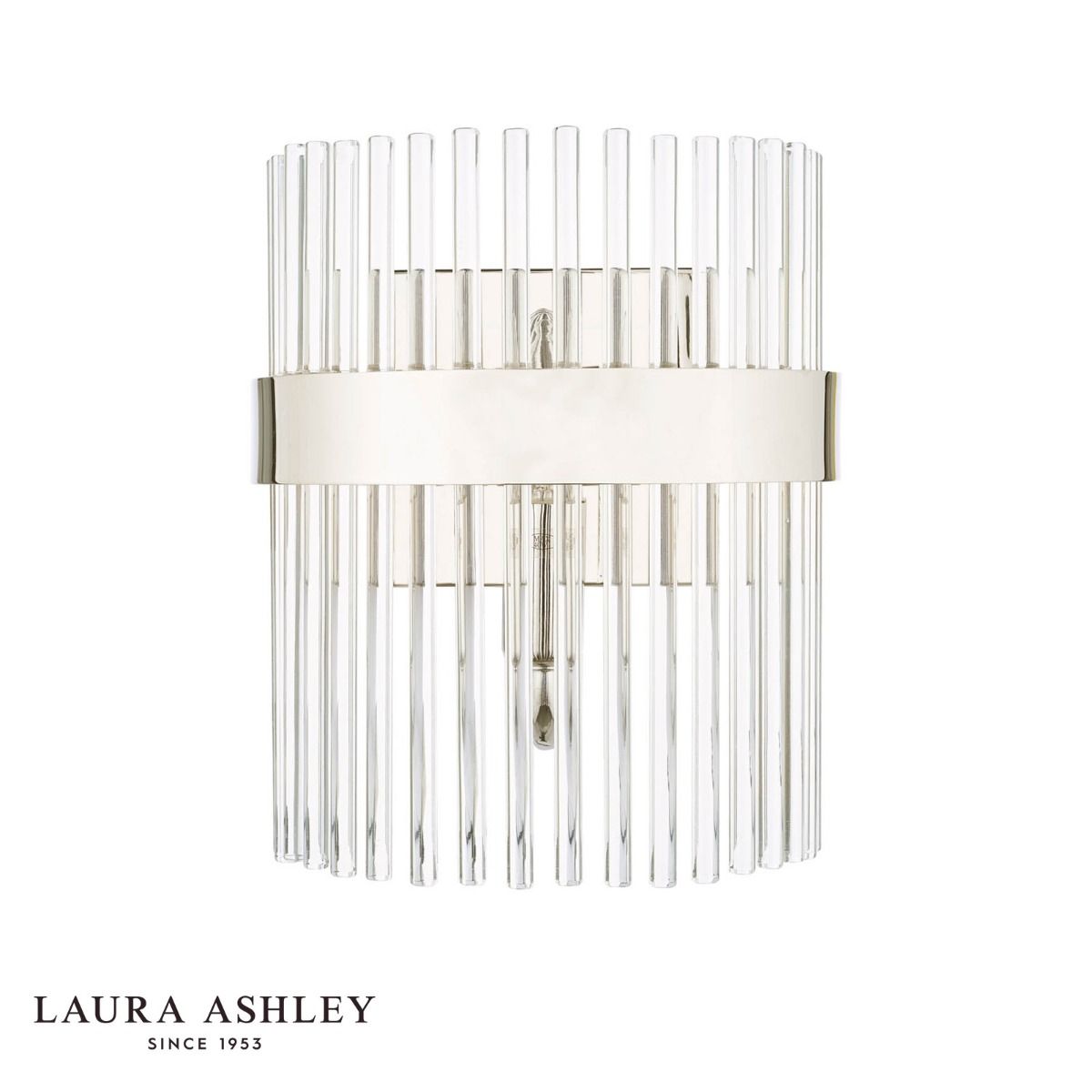 Laura Ashley Alexa Wall Light Glass and Polished Nickel