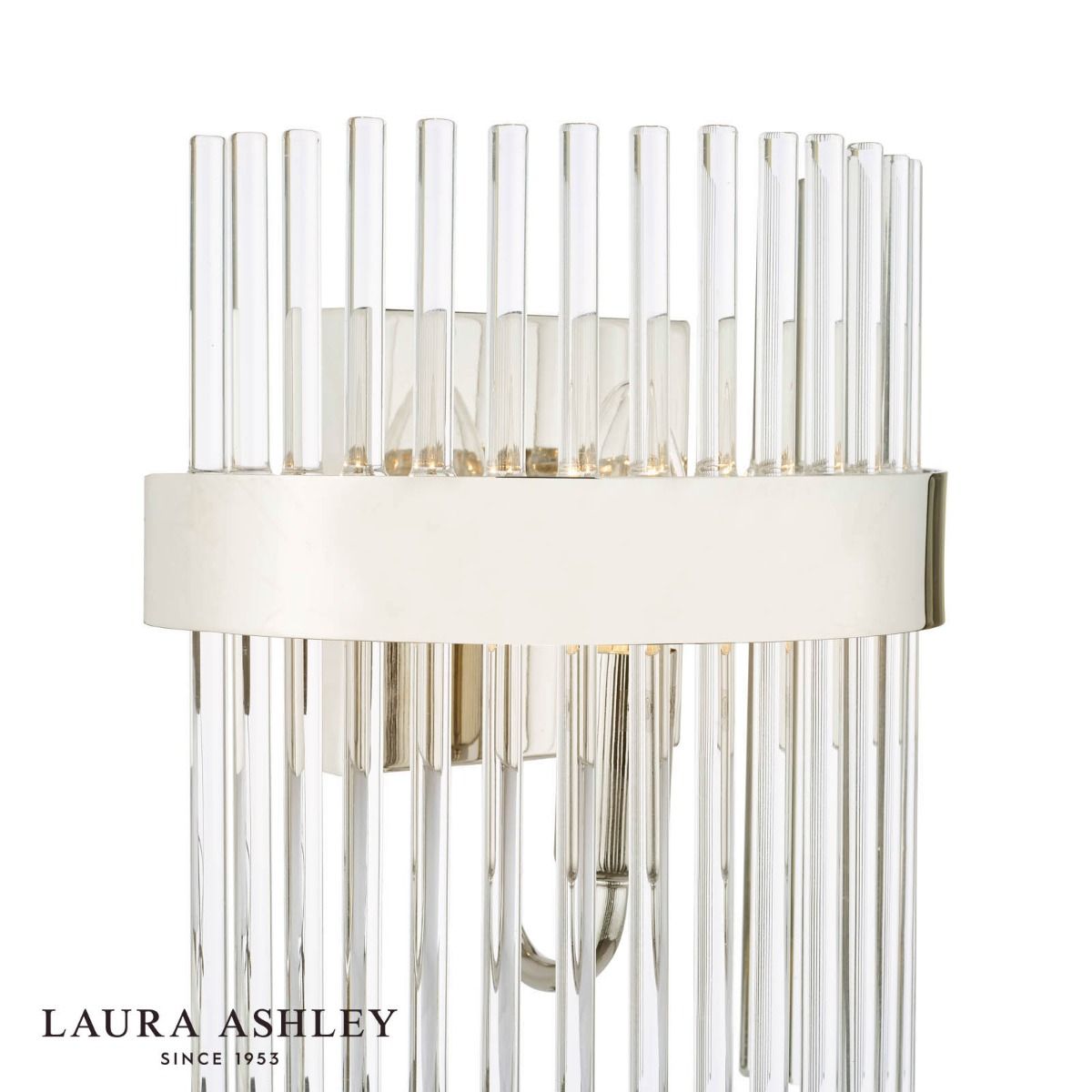Laura Ashley Alexa Wall Light Glass and Polished Nickel