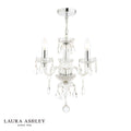 Laura Ashley Harriet 3 Light Chandelier Ribbed Glass and Polished Chrome