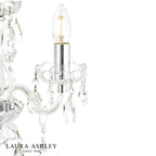 Laura Ashley Harriet 3 Light Chandelier Ribbed Glass and Polished Chrome