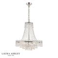 Laura Ashley Enid 5 Light Chandelier Faceted Glass and Polished Nickel