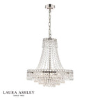 Laura Ashley Enid 5 Light Chandelier Faceted Glass and Polished Nickel