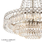 Laura Ashley Enid 5 Light Chandelier Faceted Glass and Polished Nickel