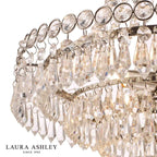 Laura Ashley Enid 5 Light Chandelier Faceted Glass and Polished Nickel