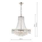 Laura Ashley Enid 5 Light Chandelier Faceted Glass and Polished Nickel