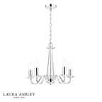 Laura Ashley Blake 5 Light Armed Pendant Crystal and Polished Chrome