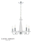 Laura Ashley Blake 5 Light Armed Pendant Crystal and Polished Chrome