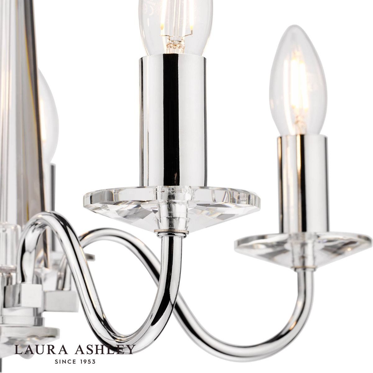 Laura Ashley Blake 5 Light Armed Pendant Crystal and Polished Chrome