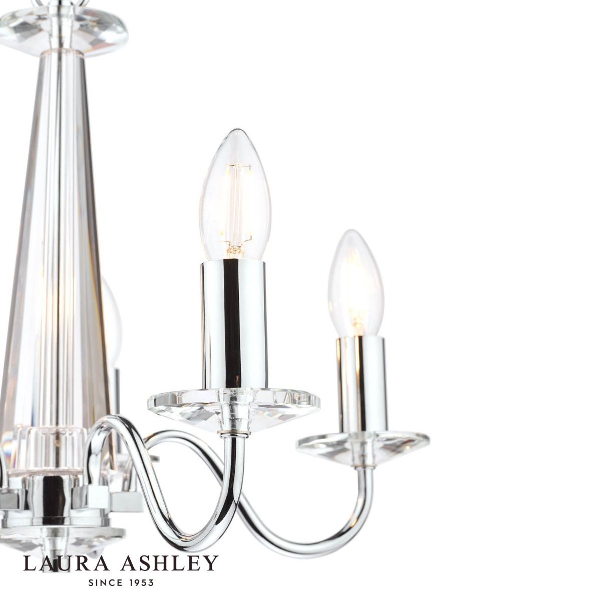 Laura Ashley Blake 5 Light Armed Pendant Crystal and Polished Chrome