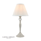 Laura Ashley Ellis Table Lamp Satin Grey and Crystal With Shade