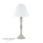 Laura Ashley Ellis Table Lamp Satin Grey and Crystal With Shade