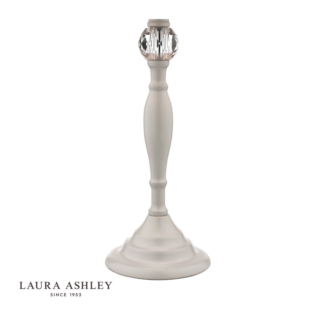 Laura Ashley Ellis Table Lamp Satin Grey and Crystal With Shade