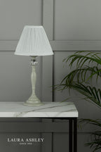 Laura Ashley Ellis Table Lamp Satin Grey and Crystal With Shade