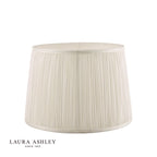 Laura Ashley Hemsley Pleated Silk Empire Drum Shade Cream 25cm/10 inch
