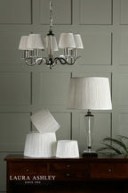 Laura Ashley Hemsley Pleated Silk Empire Drum Shade Cream 20cm/8 inch