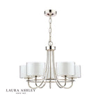 Laura Ashley Southwell 5lt Chandelier Polished Nickel & Glass Shades