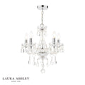 Laura Ashley Harriet 5 Light Chandelier Ribbed Glass and Polished Chrome