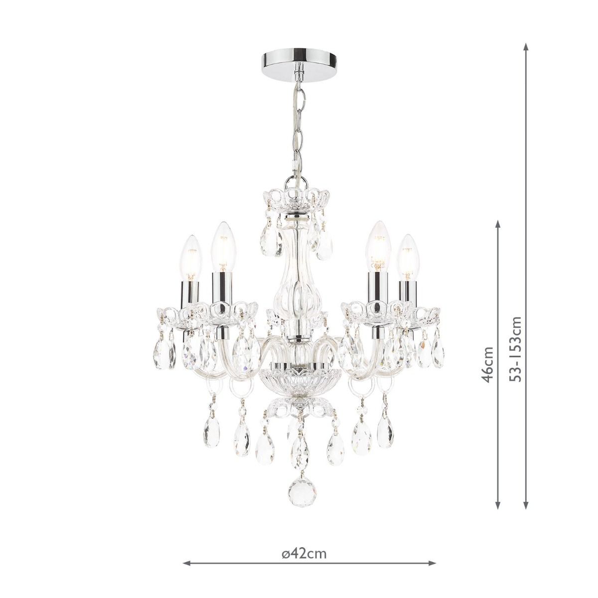 Laura Ashley Harriet 5 Light Chandelier Ribbed Glass and Polished Chrome