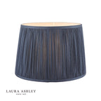 Laura Ashley Hemsley Pleated Silk Empire Drum Shade Midnight Blue 25cm/10 inch
