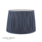Laura Ashley Hemsley Pleated Silk Empire Drum Shade Midnight Blue 25cm/10 inch