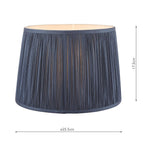 Laura Ashley Hemsley Pleated Silk Empire Drum Shade Midnight Blue 25cm/10 inch