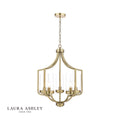 Laura Ashley Joseph 5lt Chandelier Antique Brass Glass