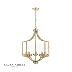 Laura Ashley Joseph 5lt Chandelier Antique Brass Glass